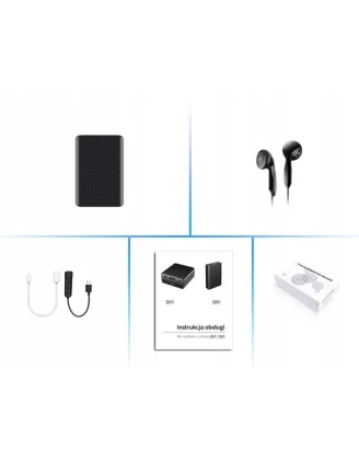 Dyktafon Podsłuch Q85 detekcja + magnes 32GB 300h